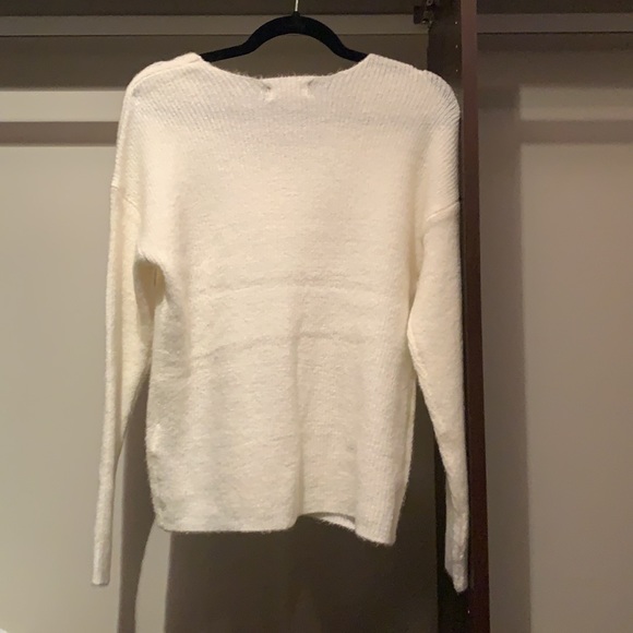 Fluffy White Only Pullover V-neck (brand new never worn) - Picture 2 of 5